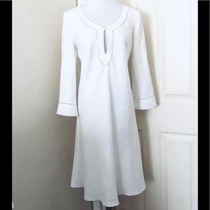 United Colors of Benetton White Linen L/S Dress